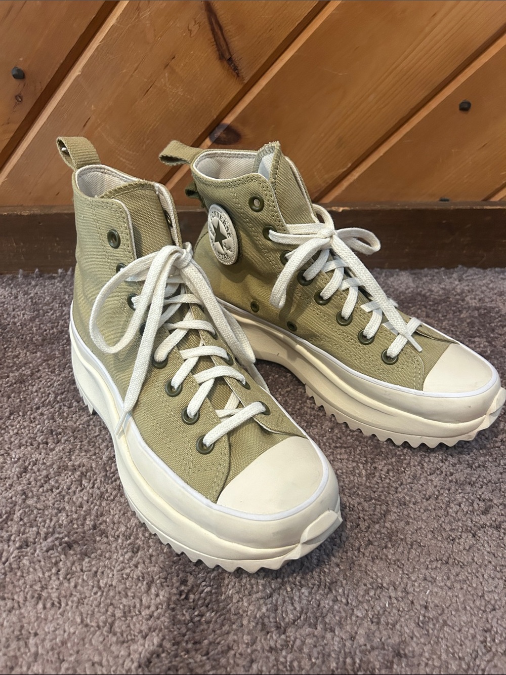 Converse Run Star Hike Platform Sneakers A06091C Toad/Dark Moss/Natural Ivory - Picture 10 of 14